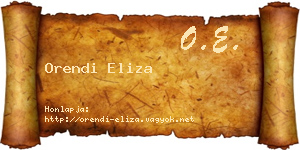 Orendi Eliza névjegykártya